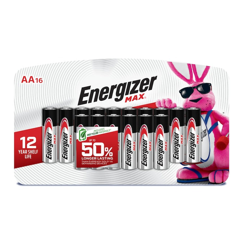 Max Alkaline AA Batteries, Double a Batteries (16-Pack)