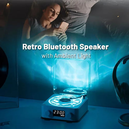 Mini Retro White Noise Bluetooth Speaker Portable Vintage Sleep Aid Bluetooth Speaker Subwoofer with RGB Light Support TF Card