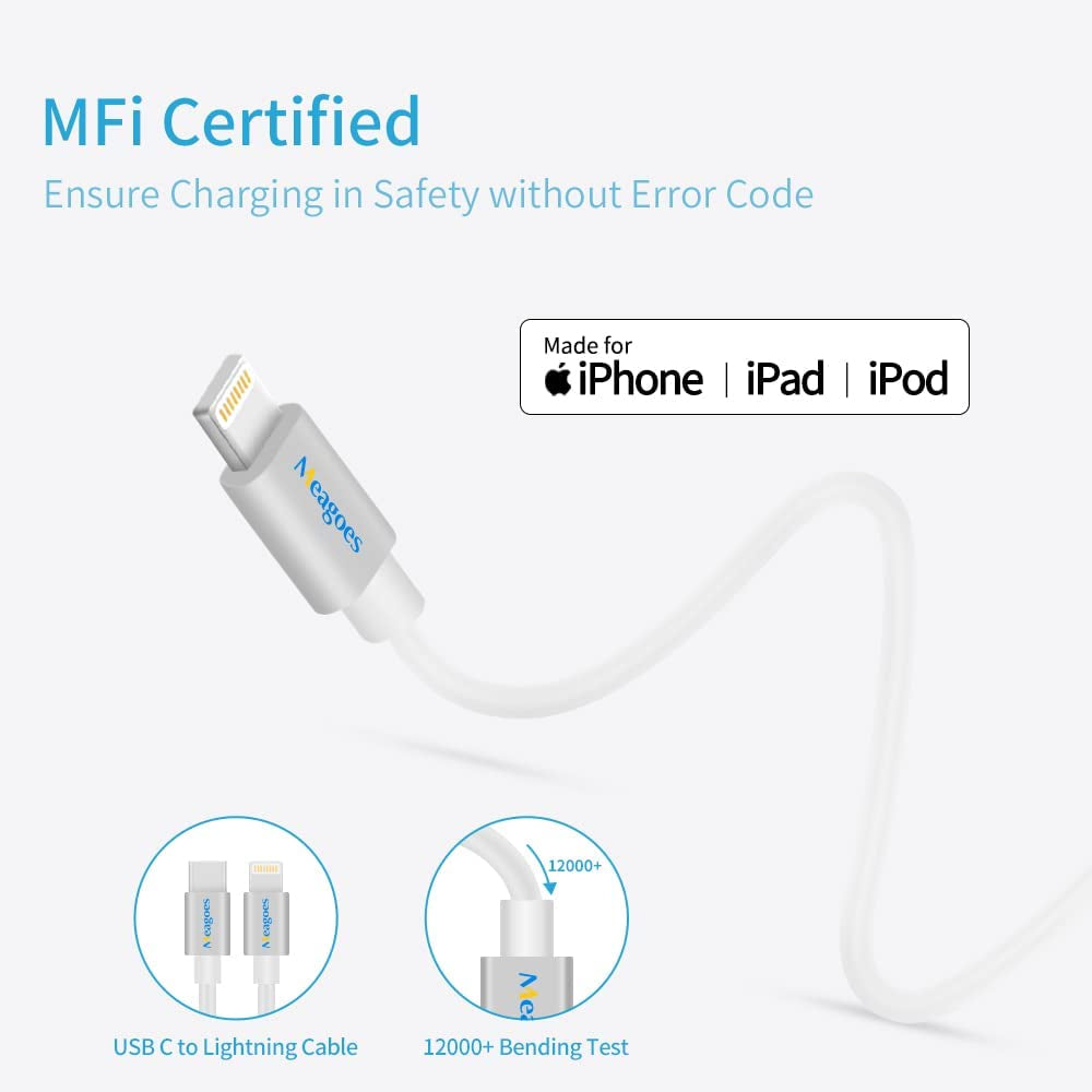 Fast USB C Car Charger,  20W PD Rapid Charging Adapter Compatible for Apple Iphone 14 Pro Max/14 Pro/14 Plus/14/13/12/Mini/11/Xs/Xr/X/8 Plus/Se 3-3.3Ft Mfi Certified Type C to Lightning Cable