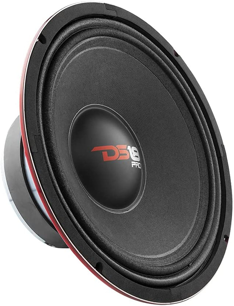 PRO-X10M Loudspeaker - 10", Midrange, Red Steel Basket, 600W Max, 300W RMS, 8 Ohms - Premium Quality Audio Door Speakers for Car or Truck Stereo Sound System (1 Speaker), Classic