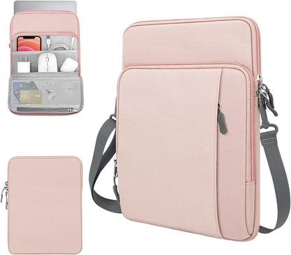 13.3-14 Inch Laptop Sleeve Case Carrying Bag with Pockets for Surface Pro 9/8/X, Macbook Air 2022-2018, Macbook Pro M2 14" /13" M2/M1 Pro/M1 Max 14.2 2023-2021, Galaxy Tab S9+/S8+ 12.4",Pink