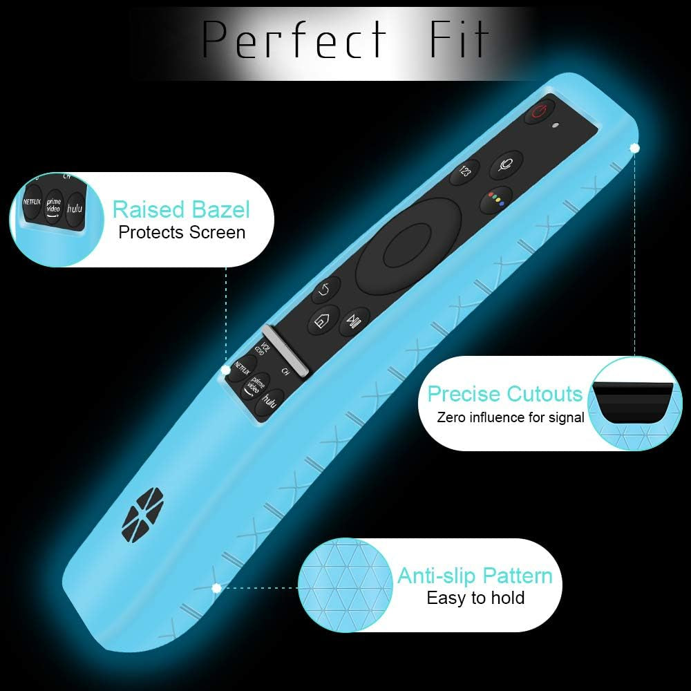 Silicone Protective Case for Samsung Smart TV Remote Controller BN59 Series,Remote Case Holder Skin Sleeve for Smart 4K Ultra HDTV Remote,Shockproof Samsung Curved Remote Battery Back Cover-Glowblue