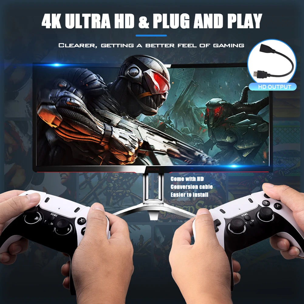 M8 Pro Video Game Console 2.4G 4K Retro Game TV Stick Two Player Children'S Gift 20000+Games Suitable Linux Retroarchi System